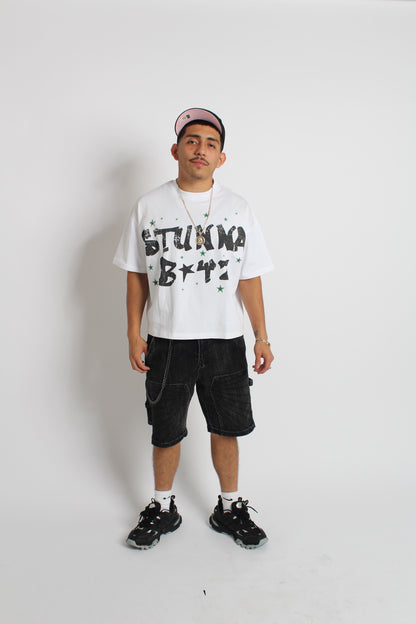 White Cropped STUNNA BOYZ Tee